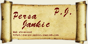 Persa Jankić vizit kartica